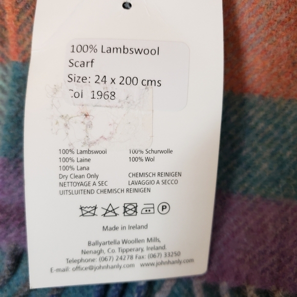 🔵 John Hanly Lambs Wool Scarf Multicolor 24 x 200 Cms. - Picture 8 of 8